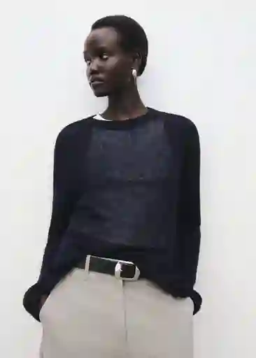 Jersey Pili Marino Talla S Mujer Mango