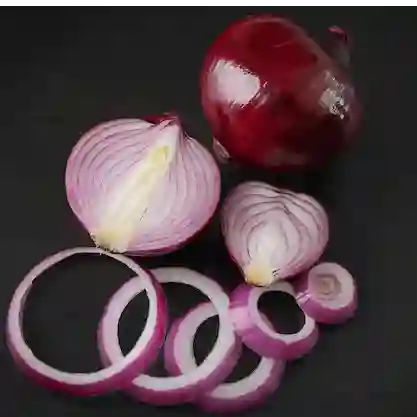 Cebolla roja en aros