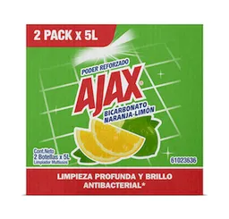 Ajax Pack Limpia Pisos Bicarbonato Naranja-Limón