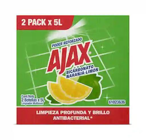 Ajax Pack Limpia Pisos Bicarbonato Naranja-Limón