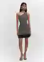 Vestido Rusti Negro Talla L Mujer Mango