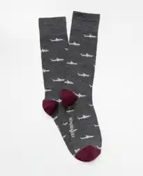 Medias Shark Negro Sombrío Ultraoscuro Talla 10-12 Chevignon