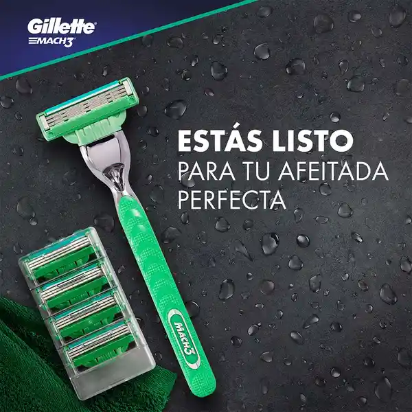 Gillette Mach3 Sensitive Máquina de Afeitar Recargable 1 Unidad + 2 Cuchillas de Afeitar 1 Kit