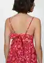 Vestido Flores Rojo Talla M Mujer Mango