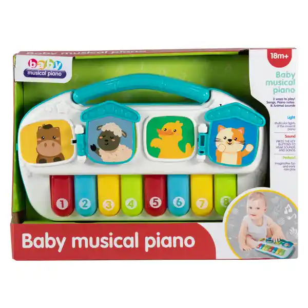 Baby Musical Piano Teclado Musical Infantil Con Luces y Sonidos