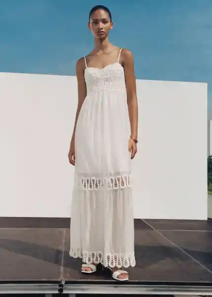 Vestido Nanit Offwhite Talla L Mujer Mango