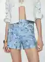 Short Concha Azul Talla 42 Mujer Mango