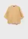 Camisa Lita Ocre Talla L Mujer Mango