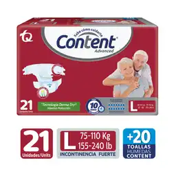 Content Pañales para Incontinencia Advanced Talla L 