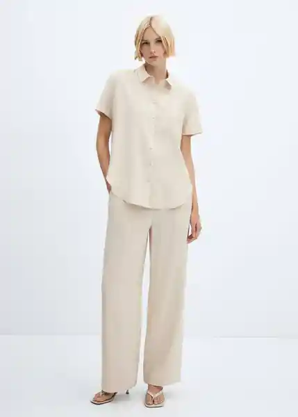 Pantalón Lisa-W Crudo Talla L Mujer Mango