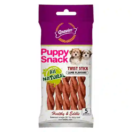 Gnawlers Snack Para Perro Twist Stick Cachorro Sabor Cordero