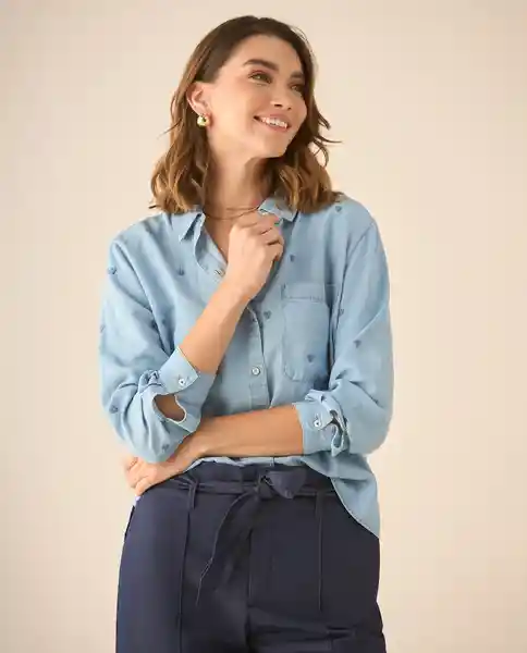 Camisa Azul Cielo Claro Talla M 613G001 Esprit