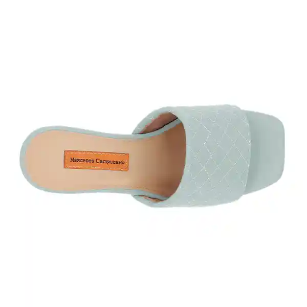 Sandalias Tacón Hook Azul Claro Talla 34