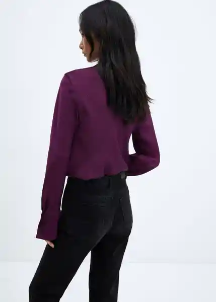 Camisa Twisty Morado Talla XL Mujer Mango