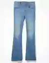 Jean Long Kick Mujer Azul Talla 2 American Eagle