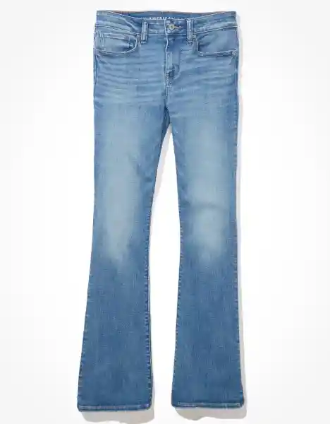 Jean Long Kick Mujer Azul Talla 2 American Eagle