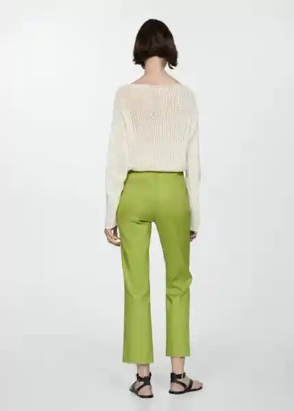 Pantalón Santori Verde Talla 40 Mujer Mango