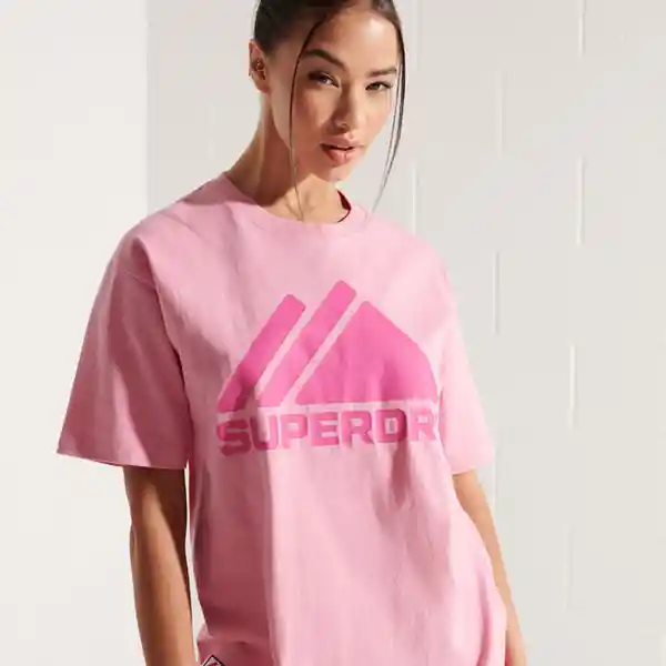 Superdry Camiseta Mountain Sport Mono Tee Rosa Talla L