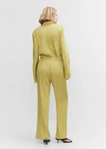 Pantalón Chiffe-A Lima Talla M Mujer Mango