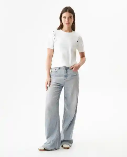 Camiseta Studded Femenino Crudo Pristino Claro Talla M Chevignon
