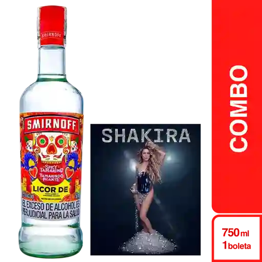 Combo Boleta Shakira Barranquilla 31 Mayo Baja + Smirnoff 