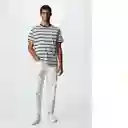 Camiseta Stripe01-H Blanco Talla Xs Hombre Mango