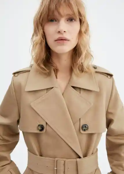 Abrigo Trench Storm Beige Talla M Mujer Mango