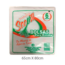 Scopa Bolsa de Basura Grande Gruesa 65 x 80 cm