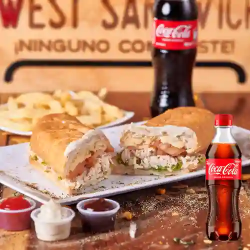 Sandwich de Pollo Personal +cocacola Orig 400ml