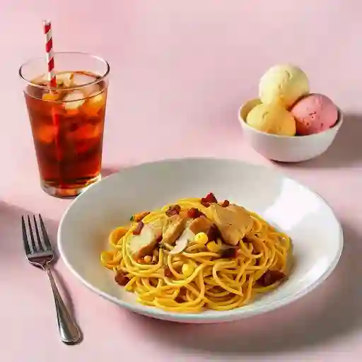 Mini espaguetti campesino con pollo