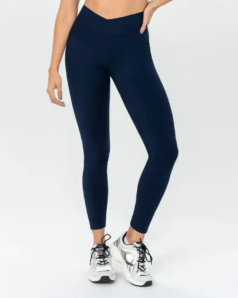 Legging Pretina Cruz Control Medio S - Azul