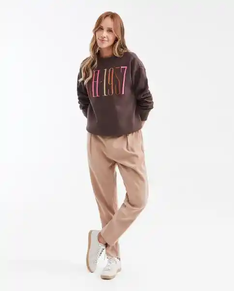 Buzo Embroidery Swea Café Arboleda Ultraoscuro Talla L Chevignon