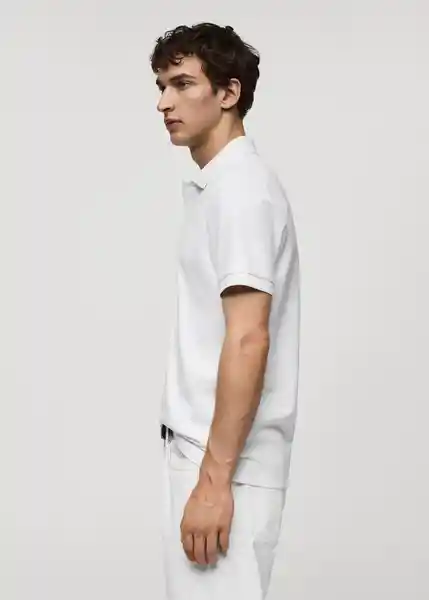 Camisa Polo Rea Blanco Talla XXL Hombre Mango