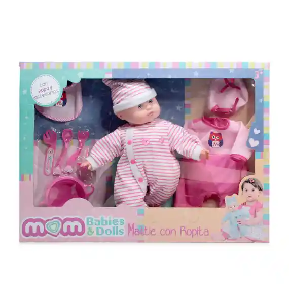 Mom Babies Dolls Muñeca Mattie Con Ropita