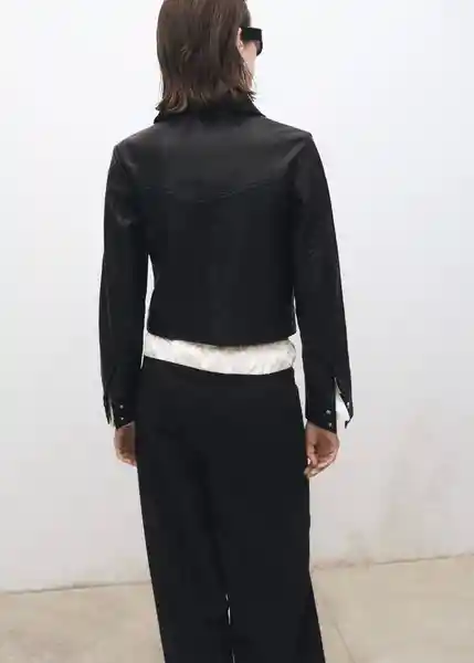 Chaqueta Sandy Negro Talla S Mujer Mango