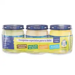 Compotas GERBER frutas 3 Unds x 339g