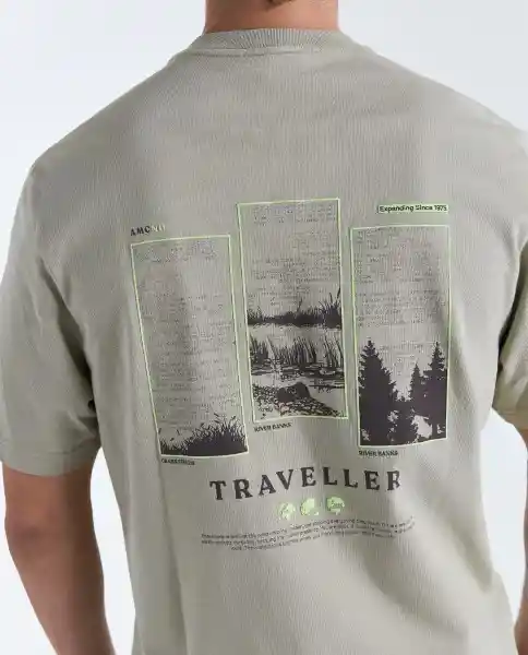 Camiseta Hombre Caqui Talla XL 849G008_CAQ150513 Americanino