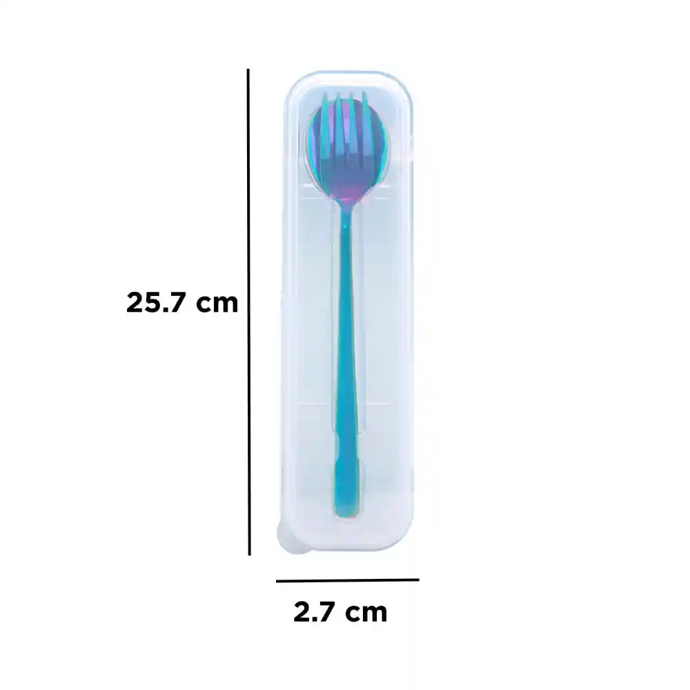 Miniso Set de Cubiertos Cuchara + Tenedor Metalizado