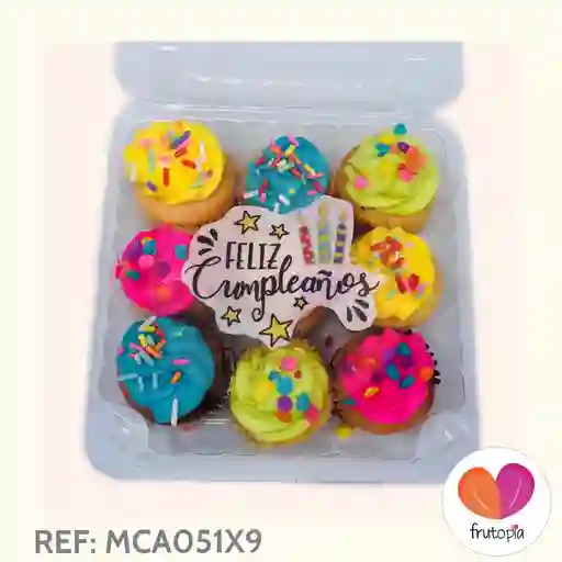 Minicupcakes X9 Cumpleaños Ref Mca051x9