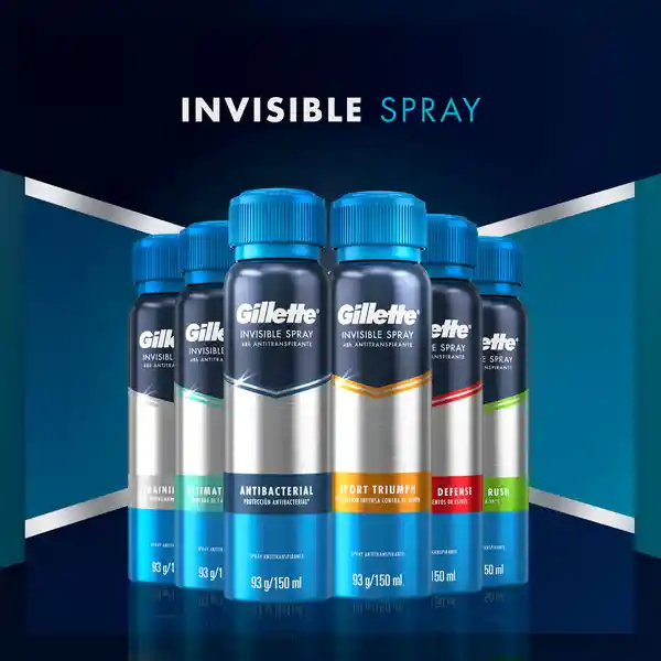 Gillette Invisible Spray Desodorante Antibacterial en Spray