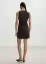 Vestido Dipla Gris Talla L Mujer Mango