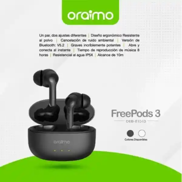 Oraimo Audífonos Freepods3 Negro