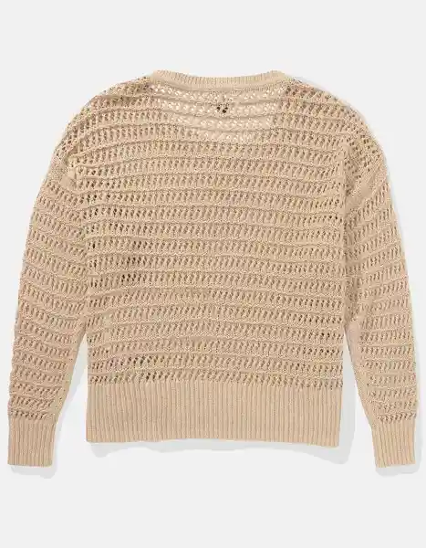 Suéter Tejido Mujer Beige Talla: X-Small American Eagle