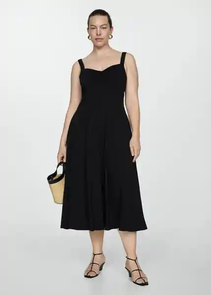 Vestido Cali Negro Talla 27 Mujer Mango