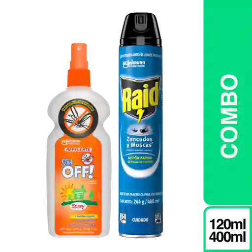 Combo Repelente Stay Off! Familiar + Raid Aerosol 400 mL