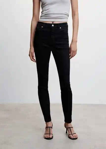 Pantalón Jean Anne Tejano Negro Talla 36 Mujer Mango