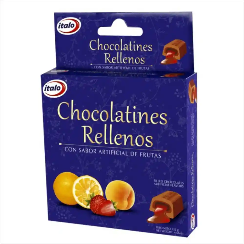 2 Estuches De Chocolate Con Relleno De Frutas X 12 Unid