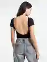  Camiseta Mujer Negro Puro Ultraoscuro Talla M Naf-Naf 