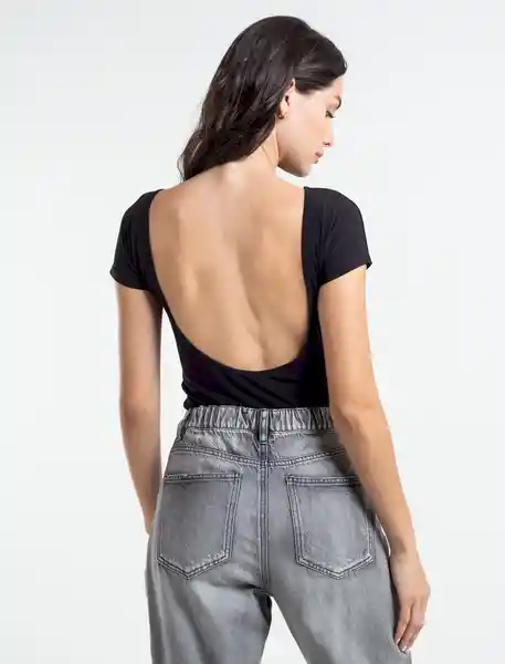  Camiseta Mujer Negro Puro Ultraoscuro Talla M Naf-Naf 