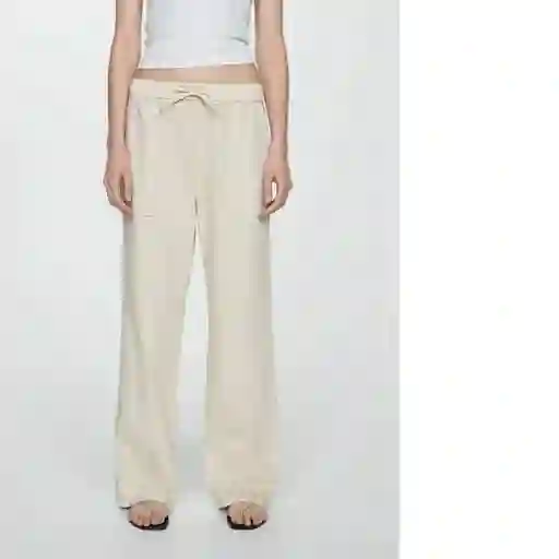 Pantalón Suki Offwhite Talla M Mujer Mango